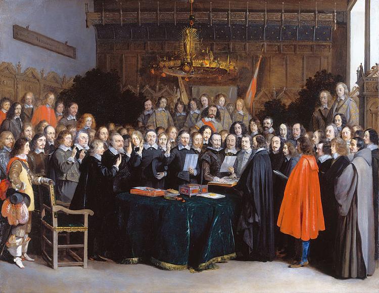 Gerard ter Borch the Younger The Ratification of the Treaty of Munster, 15 May 1648 Germany oil painting art